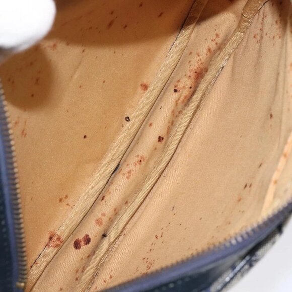 CELINE C Sulky Shoulder Bag Canvas Navy Gold Auth BA1890 - Picture 10 of 16